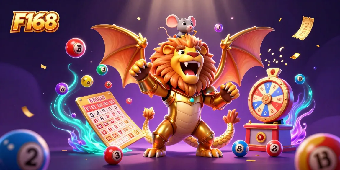 Experience thrilling moments with F168, showcasing exciting gambling elements and a vibrant design.