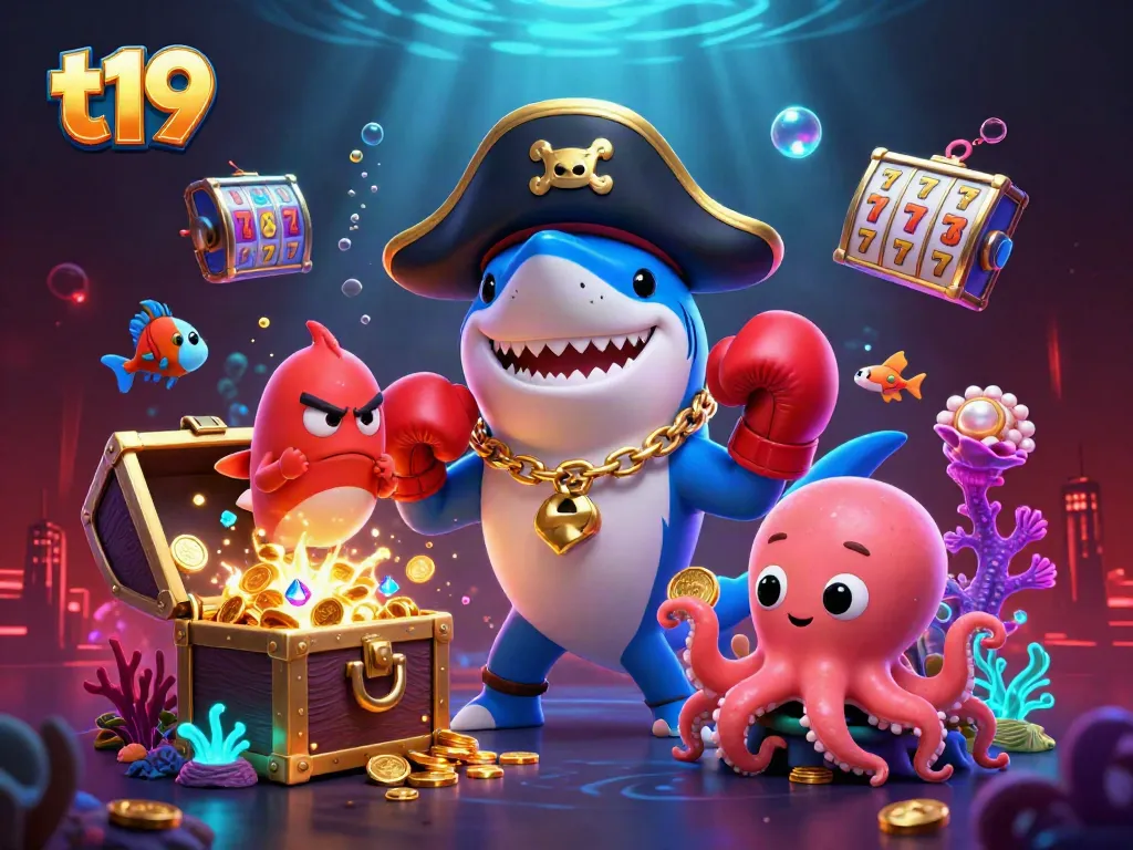 Capture thrilling moments at t19 as a pirate shark and friends dive into underwater casino adventures!