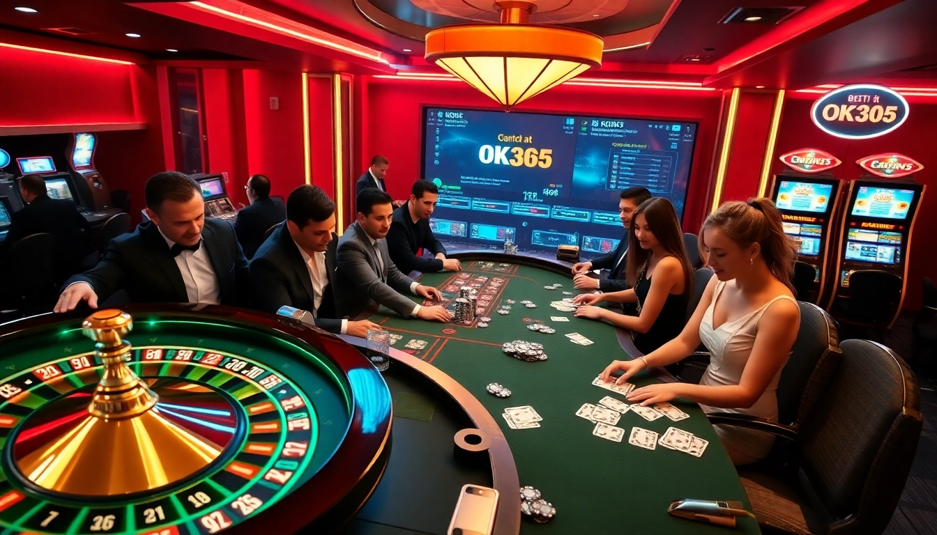 Experience the thrill of gambling at OK365 with vibrant casino games and engaging players.