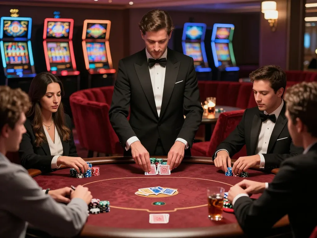 Players enjoying strategic poker gameplay at an upscale venue, showcasing the immersive experience of https://tx88at.com/.