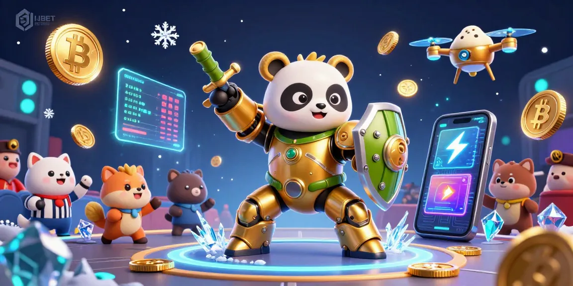 Experience the thrill of HUBET with a dynamic 3D casino scene showcasing crypto elements and vibrant characters.