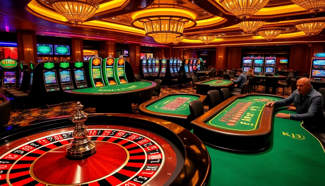 KJC offers an exhilarating casino environment with poker tables and roulette wheels, inviting gamblers to play.