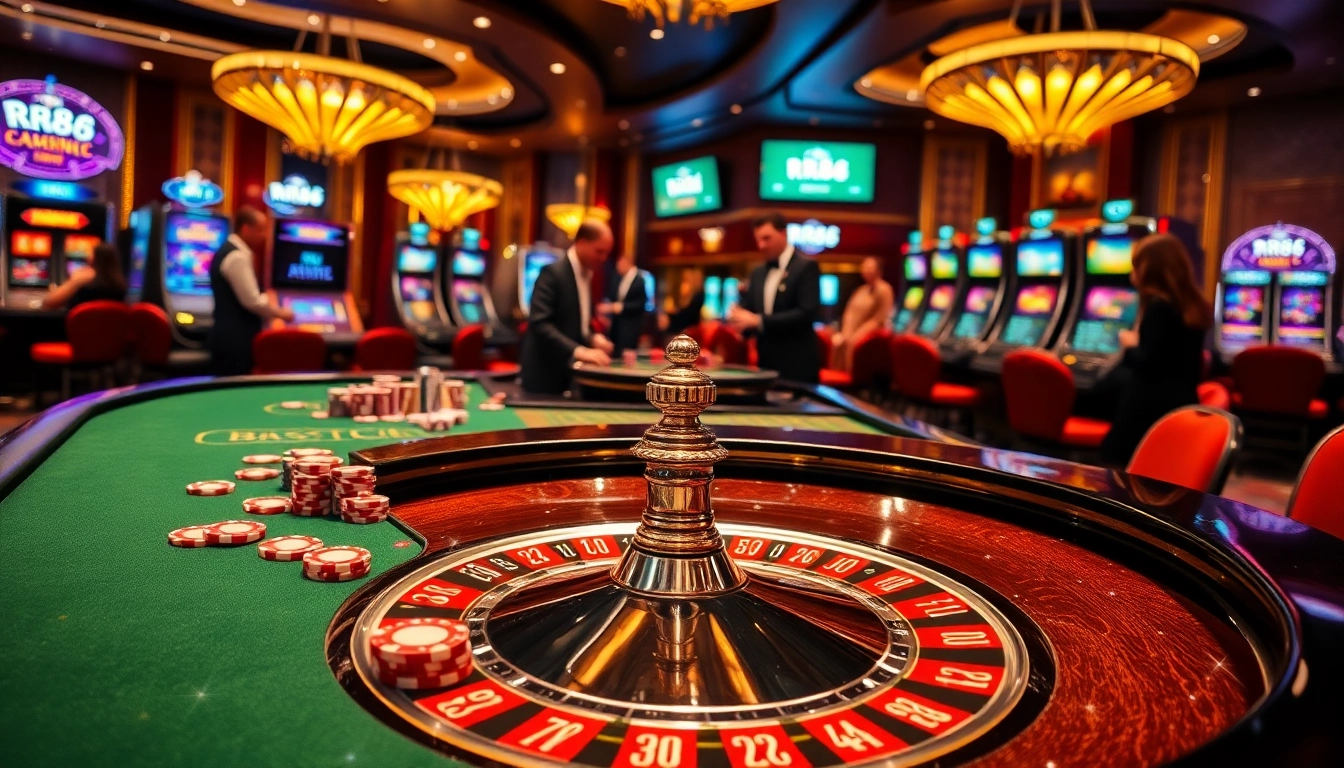 Players engaging at the RR88 roulette table with chips, combining excitement and strategy.