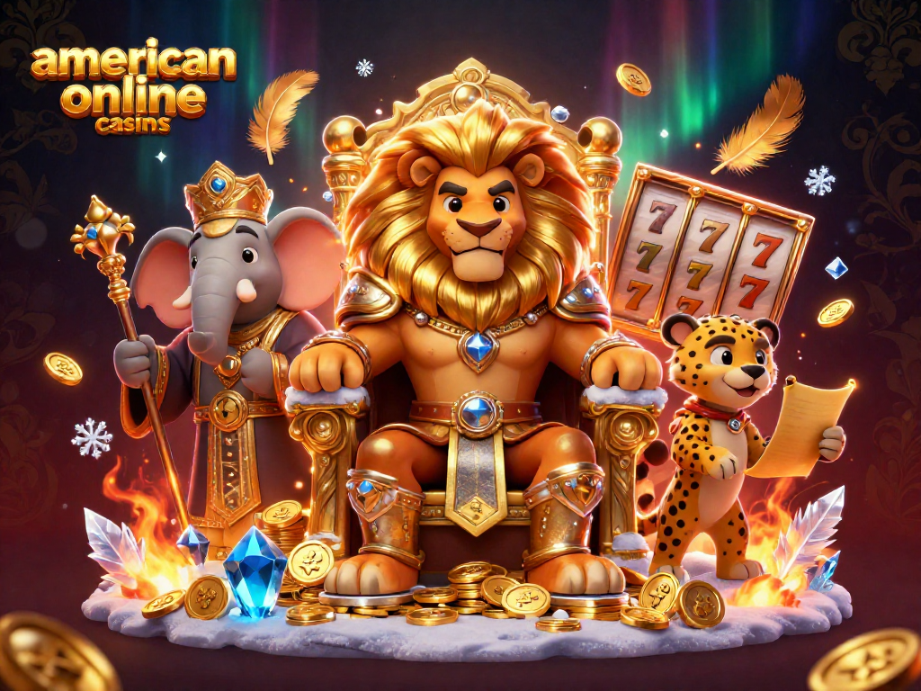 Experience thrilling action at american online casinos with a lion king, elephant advisor, and cheetah messenger.