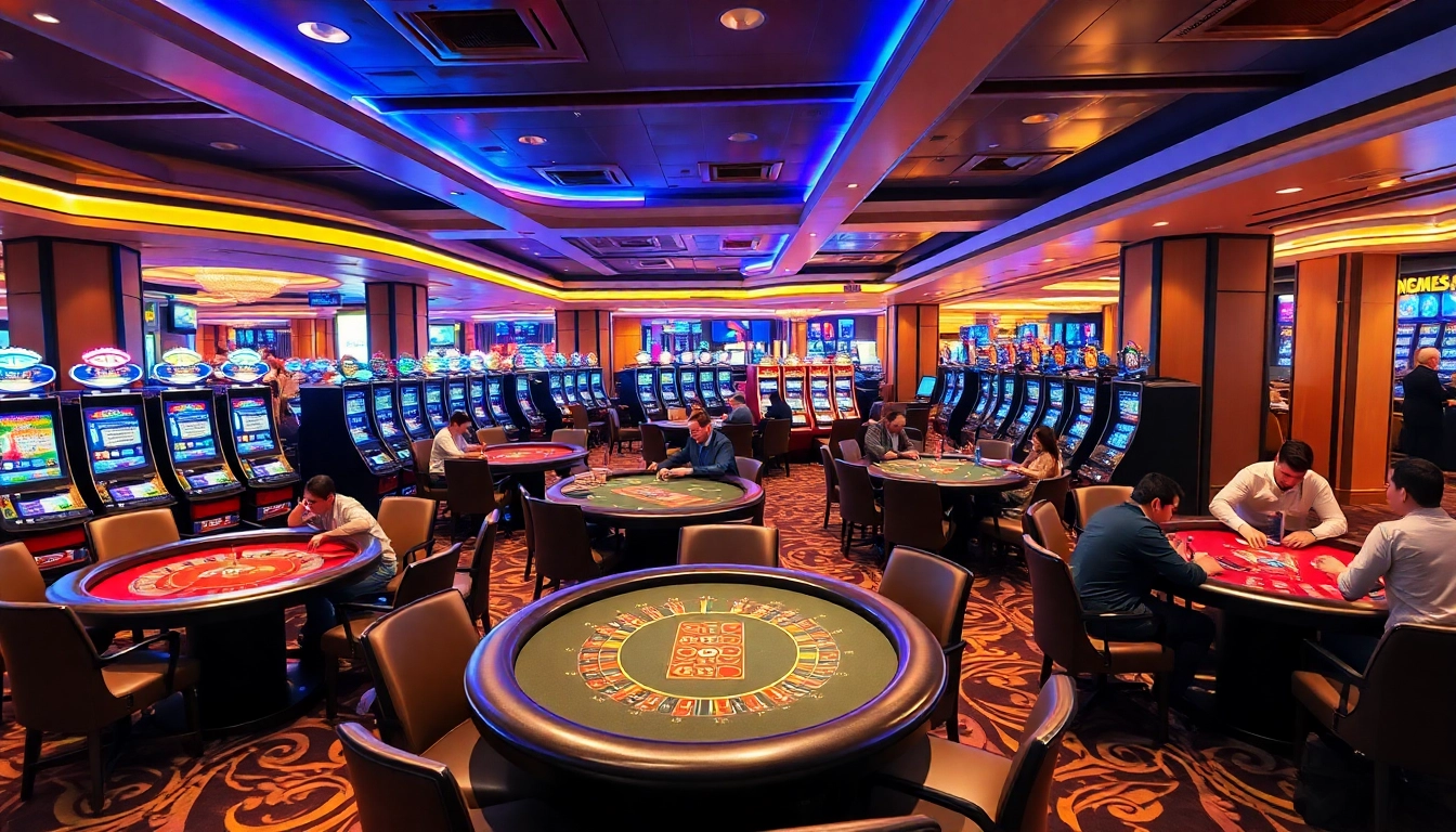 Go8 offers an exhilarating casino experience with vibrant gaming tables and excited players.