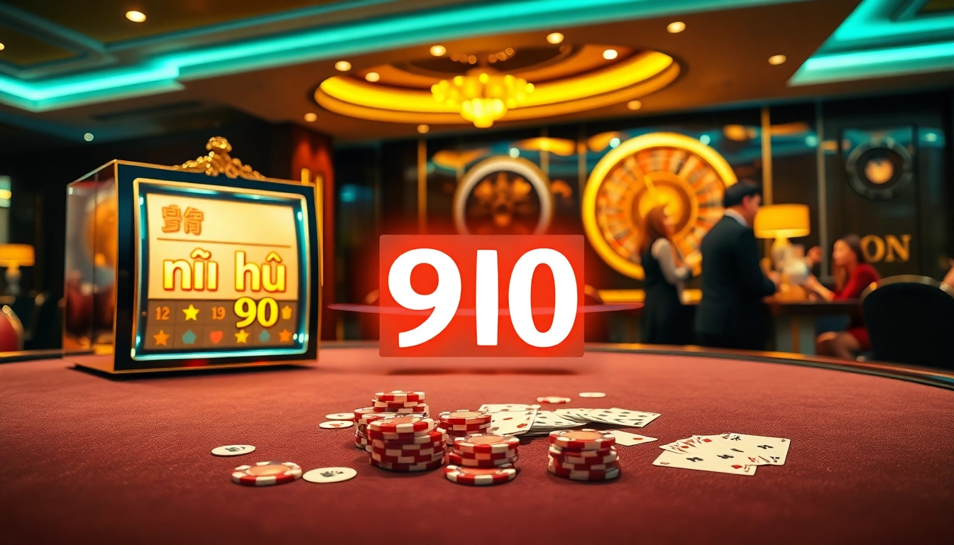 The vibrant slot machine featuring "nổ hũ 90" invites gamblers for an exciting gaming adventure.