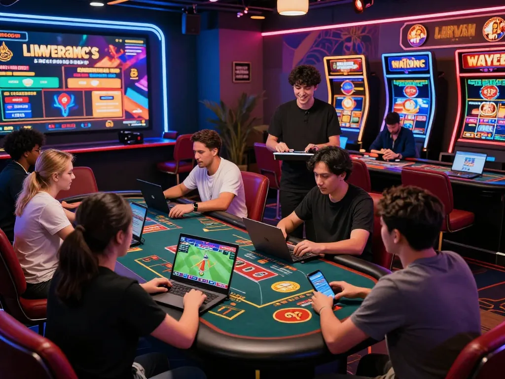 Dynamic online gaming experience at 23win, showcasing live casino interactions, diverse players, and vibrant virtual interfaces.