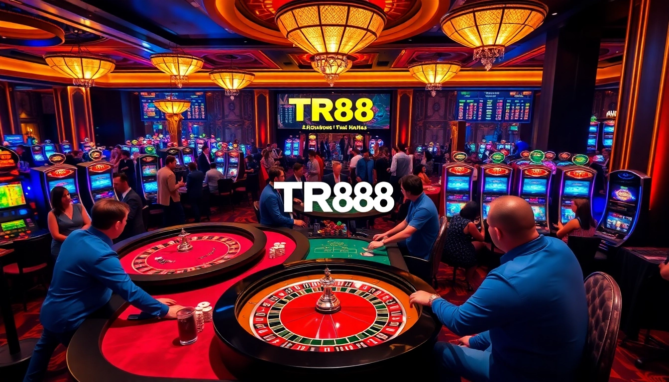 Experience the excitement of TR88 with live dealers and vibrant gaming elements.