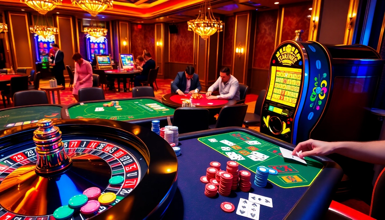 Experience the thrill of gambling at https://tr88.golf/ with players engaged in poker and roulette.