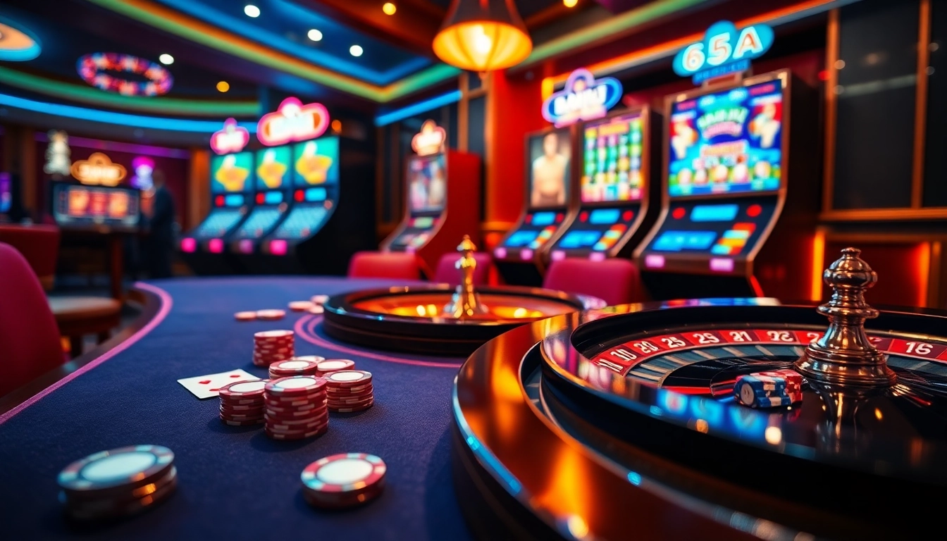 Experience the excitement of 65A with luxurious casino elements like poker tables and slot machines.