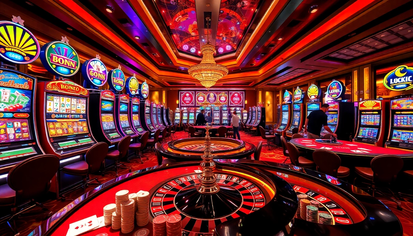 Experience the thrill of betting at https://luckywinn.us.com/ with vibrant slot machines and poker tables.
