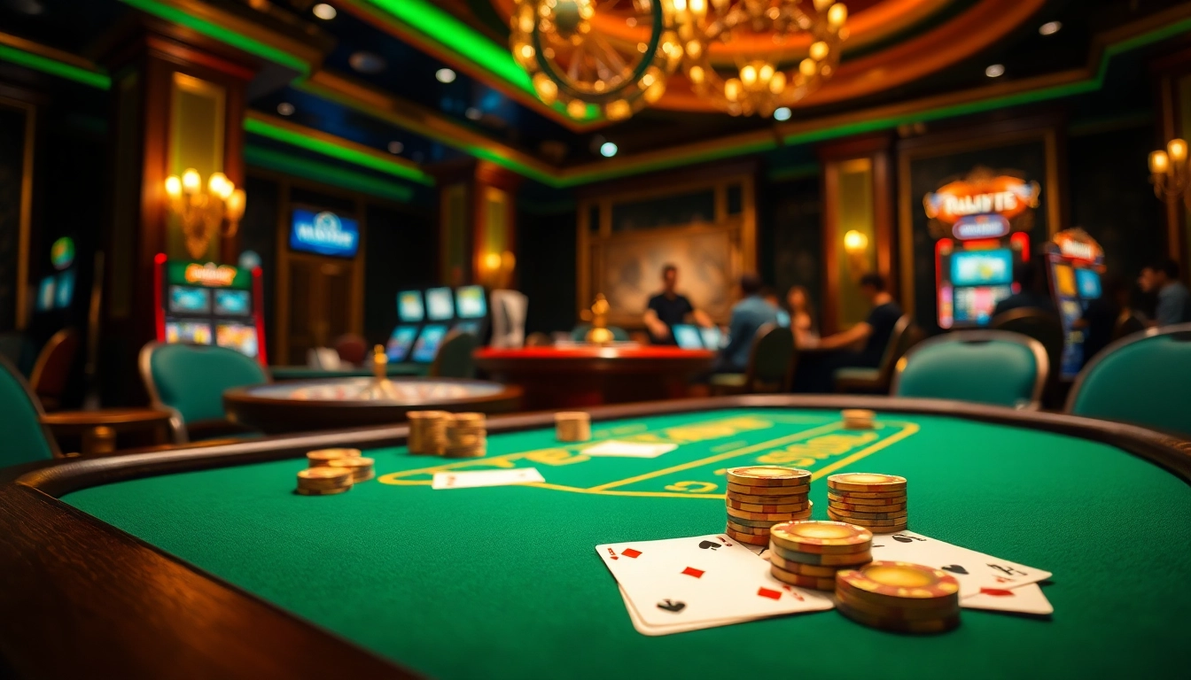 Experience thrilling gameplay at Win88 with an engaging poker scene featuring luxurious casino elements.