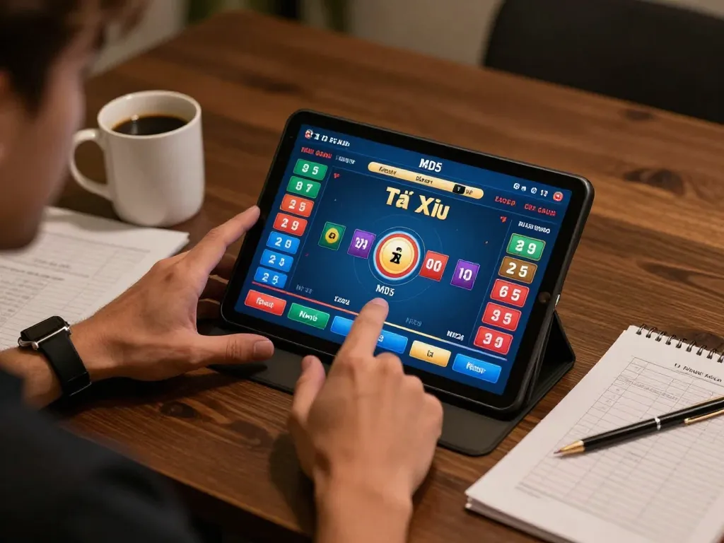 Tactical gameplay in Tài Xỉu MD5, showcasing a player engaged in online betting with a clear focus on strategy.