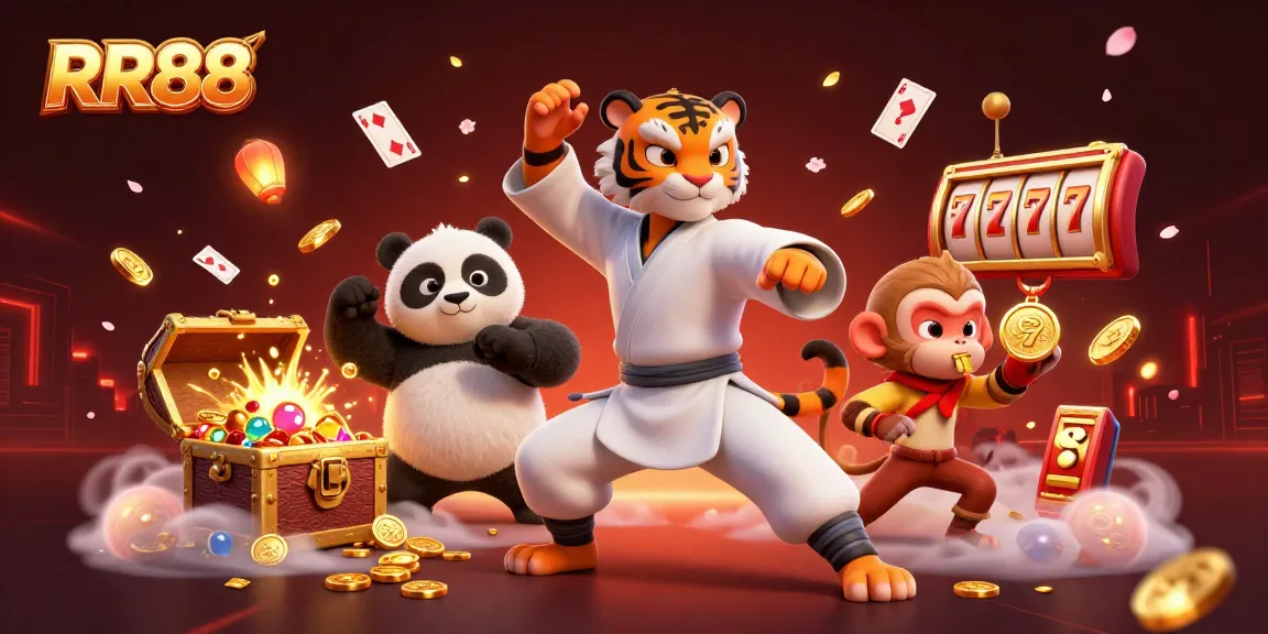 Experience thrilling casino excitement with RR88's dynamic gaming scene featuring enchanting characters.