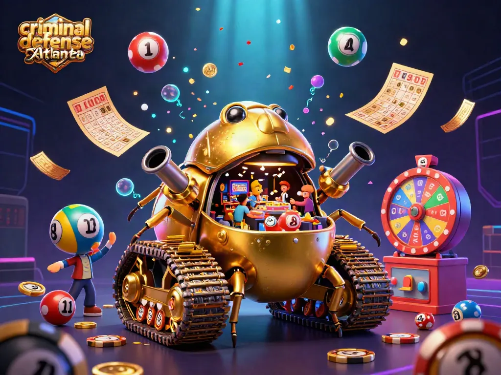 Experience thrilling action with our criminal defense lawyer Atlanta-themed casino in this vibrant scene.