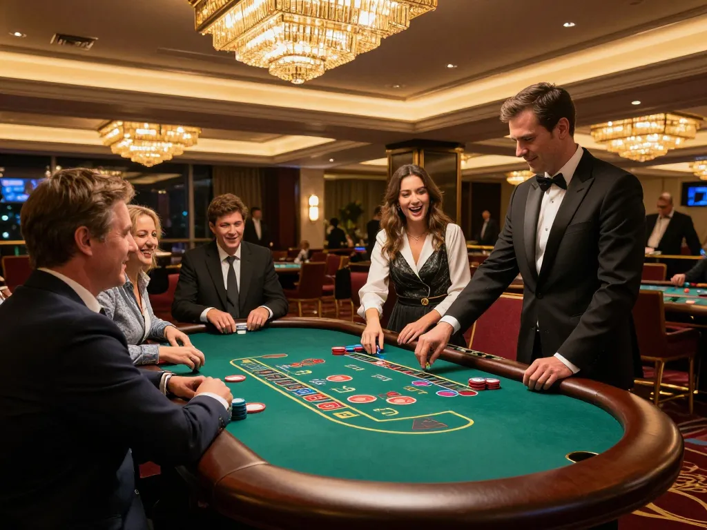 Players engaging at LC99 blackjack table with warm lighting creating an inviting atmosphere