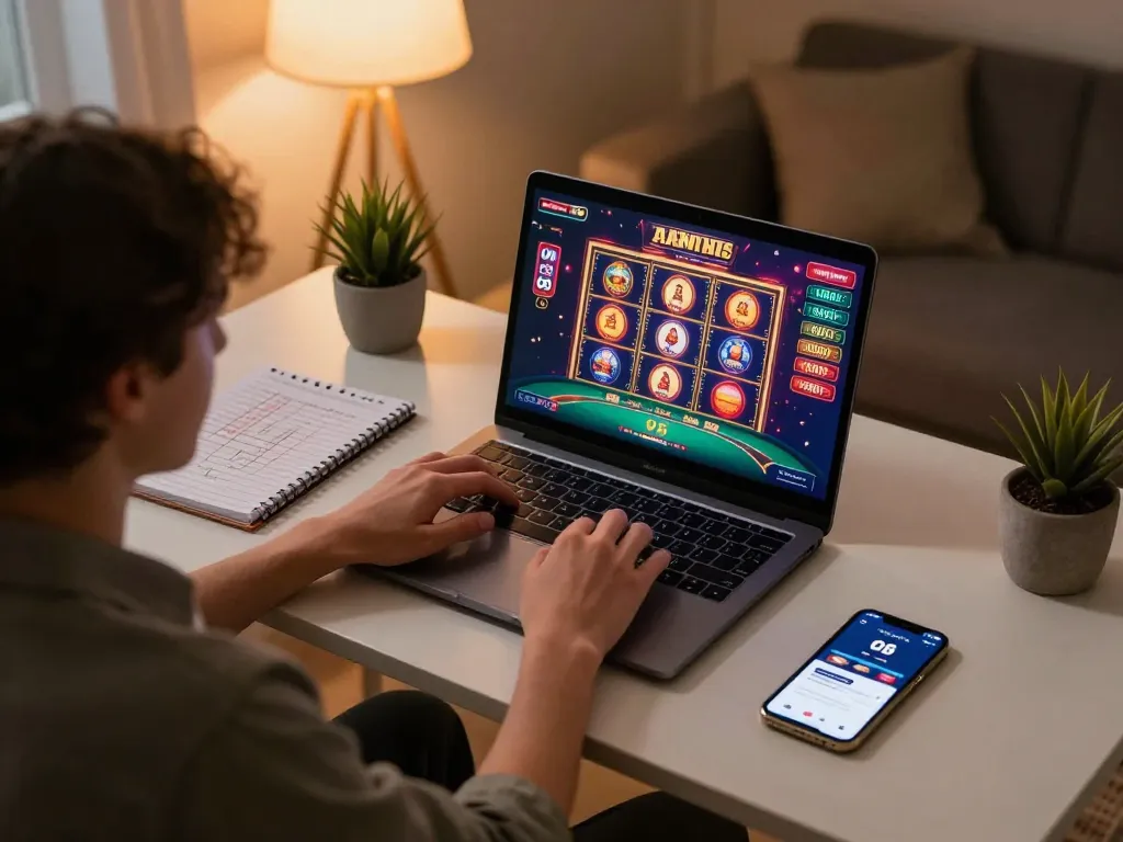 O8 online gaming experience with vibrant screens and strategic player focus
