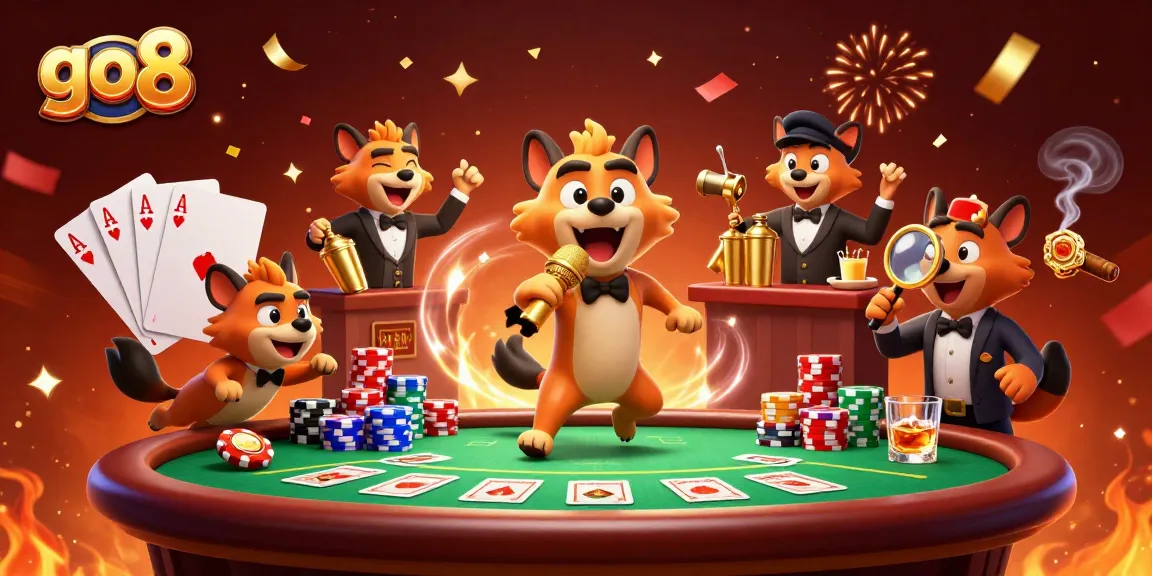 Engage in thrilling plays at go 8, featuring hyenas in a vibrant casino club scene.