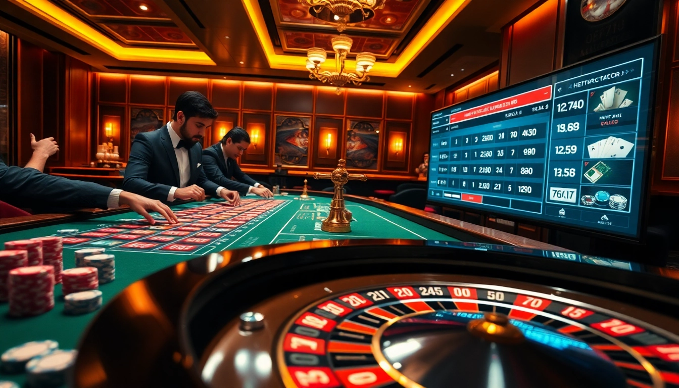 Placing strategic poker chips and spinning roulette wheel actions on https://tg88.actor/ casino table for winning bets