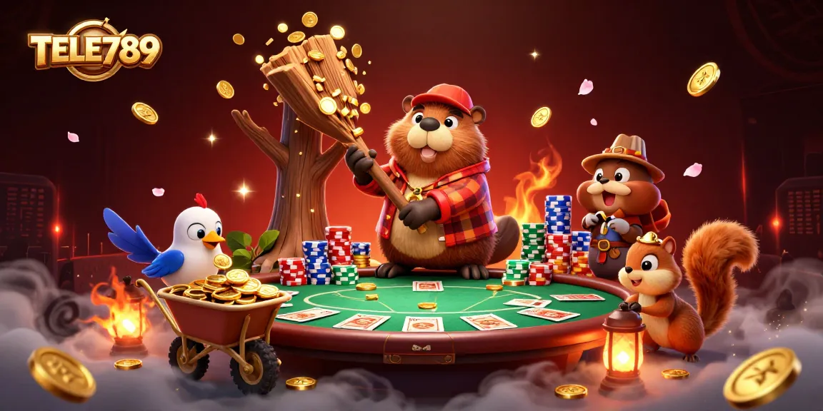 Engage in exhilarating gambling at TELE789, featuring vibrant characters and dynamic casino moments.
