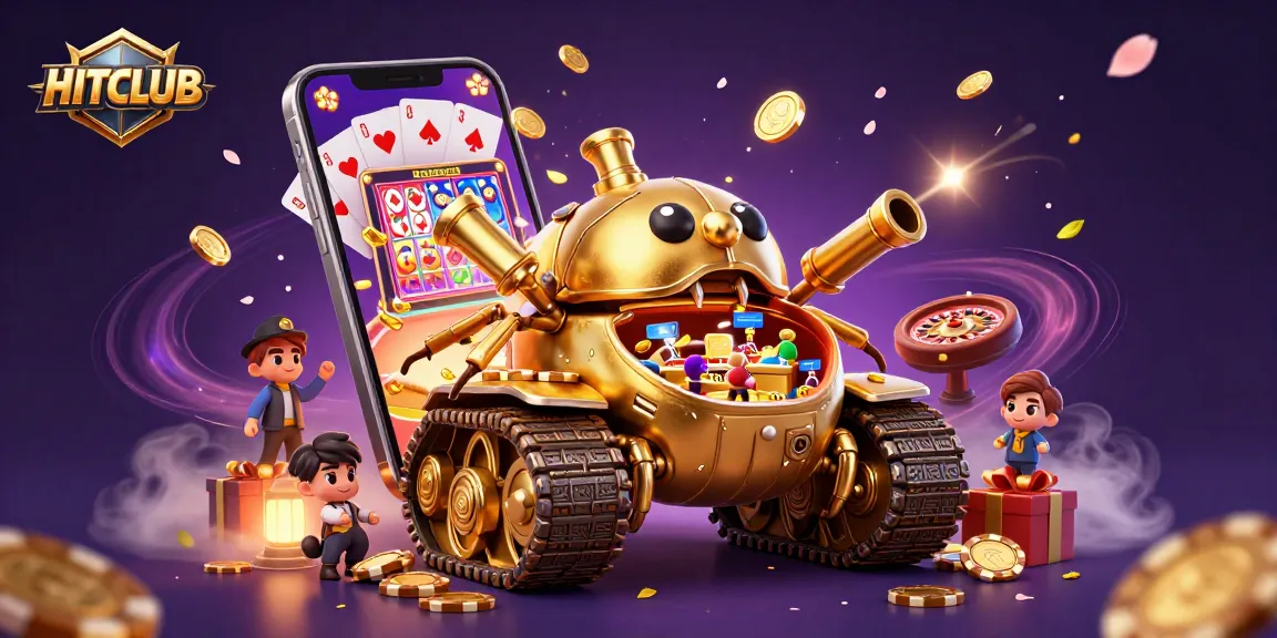 Experience lively gameplay at HITCLUB with a dynamic scene of a golden beetle tank casino.
