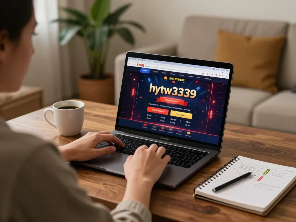Player engaged with the hytw3339 online casino on a laptop, highlighting strategic gameplay.