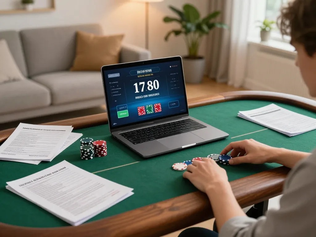 Onbet online poker gaming setup with player engaged and strategy notes visible